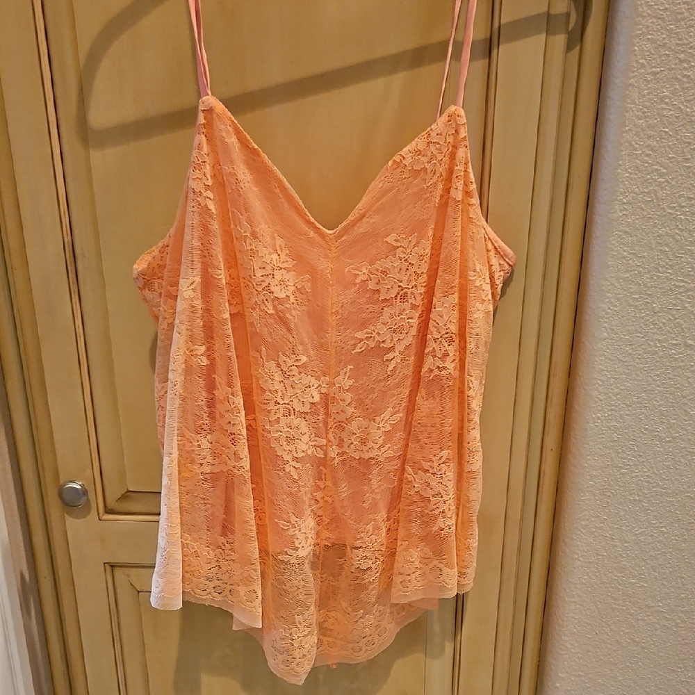 Willow Peach Lace Top
